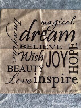 New Black and beige pillow with inspirational words